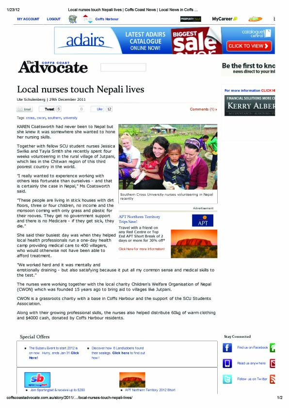 Local nurses touch Nepali lives _ Coffs Coast News _ Local News in Coffs Coast _ Coffs Coast Advocate1 copy